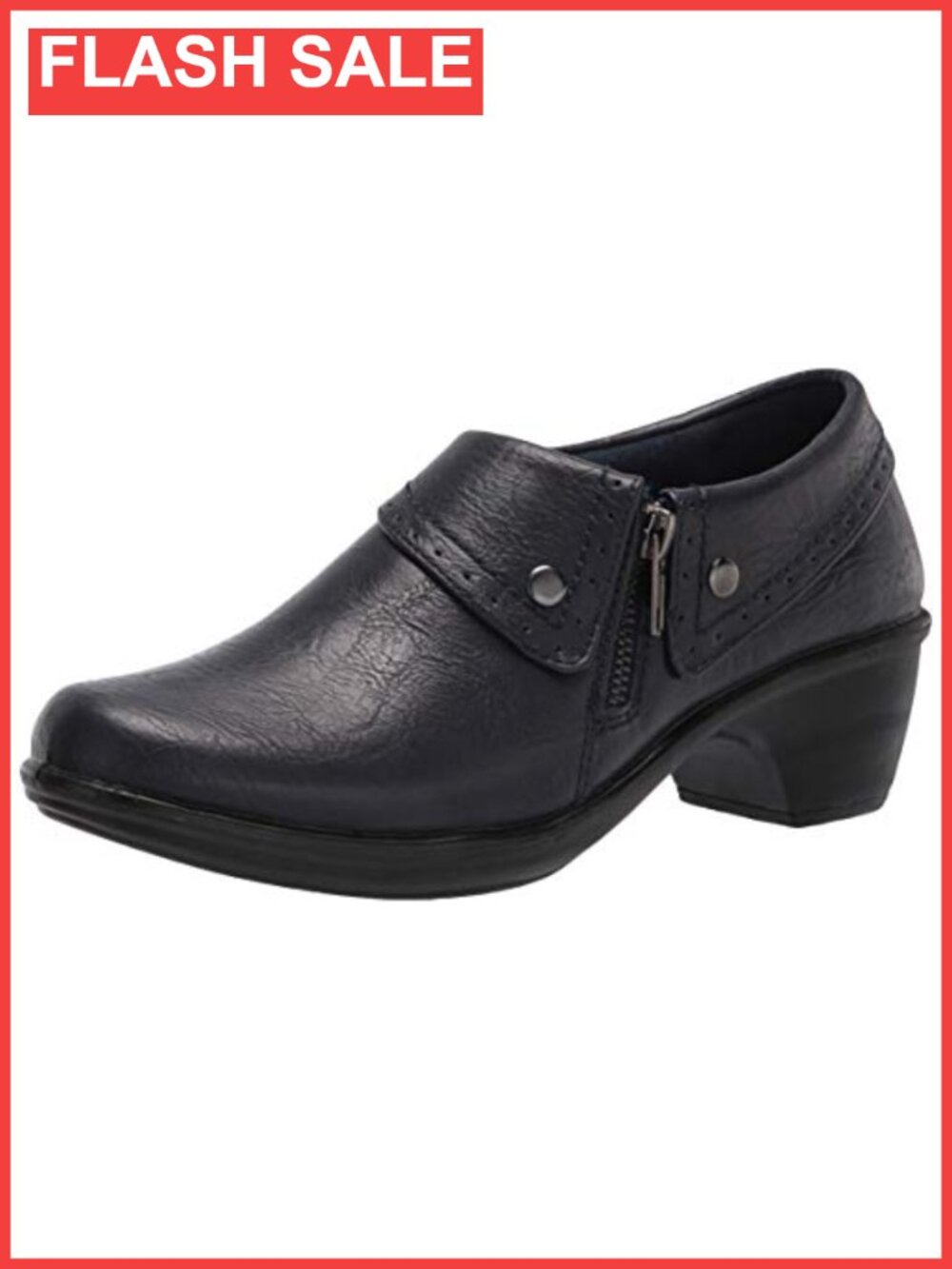 Easy Street Darcy Shootie Ankle Boot with Block Heel and Side Zipper